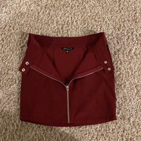 Kendall + Kylie - Suede Red Skirt - Picture 2 of 4